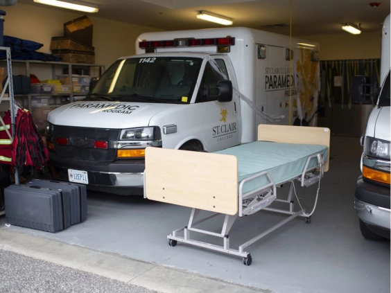 A hospital bed from the Anthony P. Toldo Centre for Applied Health Sciences