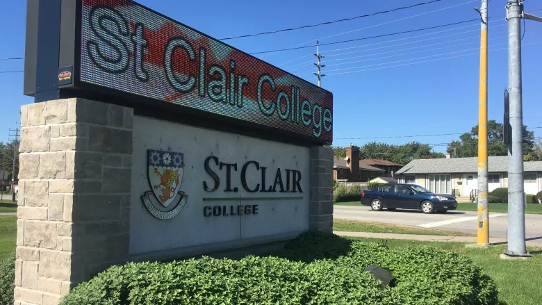 St Clair College sign
