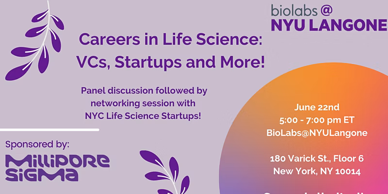 Careers in Life Science: VCs, Startups and More!